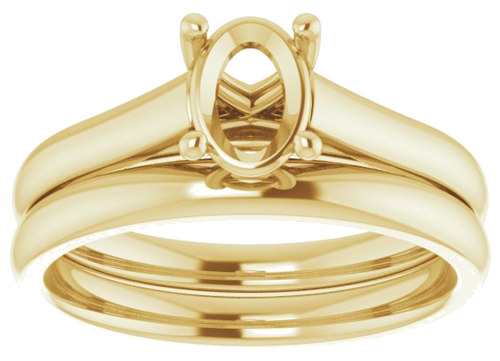 14K Yellow 7x5 mm Oval Solitaire Engagement Ring Mounting (8)