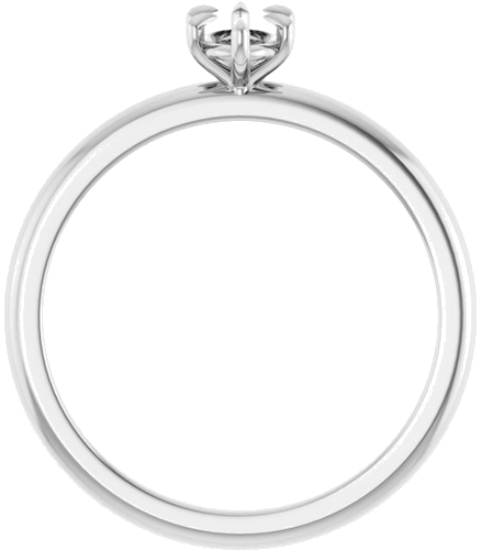 14K White 6x4 mm Oval Solitaire Engagement Ring Mounting (2)