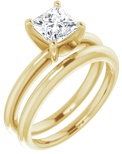 Sužadėtuvių Žiedas „Solitaire“ 585 Geltonojo Aukso Square 5.5mm (6)