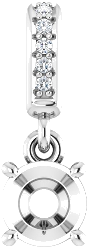 Pakabukas „Accented“ 585 Baltojo Aukso Round 5.2mm (1)