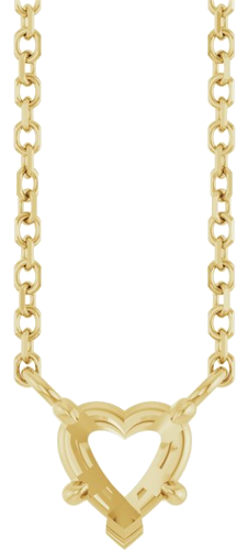 Pakabukas „Heart Solitaire“ 585 Geltonojo Aukso Heart Shape 5mm (1)