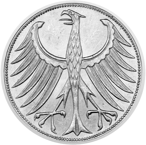 5 марки Германска империя (1948–1989) сребърна монета (1)