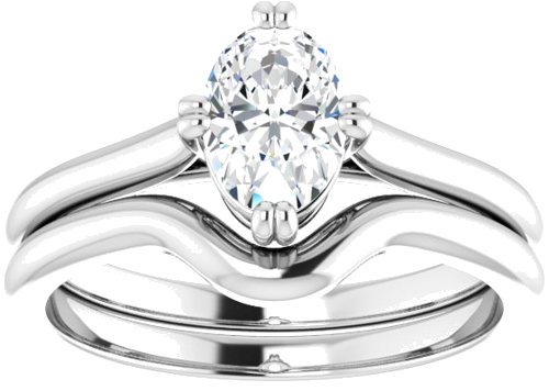 18K White 7x5 mm Oval Solitaire Engagement Ring Mounting (8)