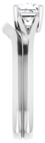 Sužadėtuvių Žiedas „Solitaire“ 585 Baltojo Aukso Square 4.5mm (9)