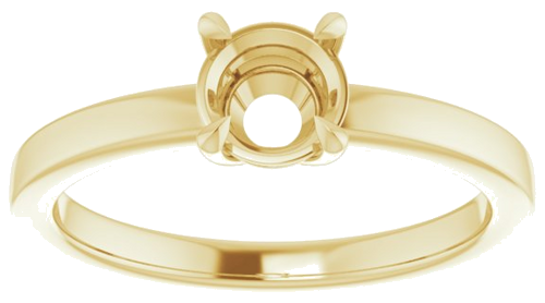 14K Yellow 5.5 mm Round Solitaire Engagement Ring Mounting (3)