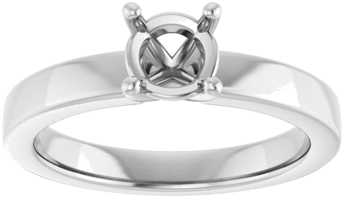 14K White 5.8 mm Round Solitaire Engagement Ring Mounting (3)