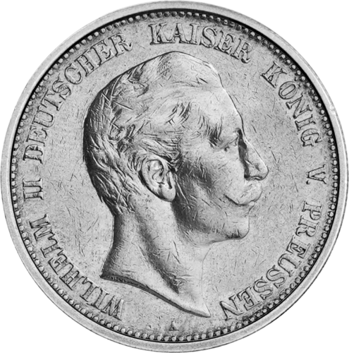 5 Marks Wilhelm II (1891-1908) German Empire Silver Coin (1)