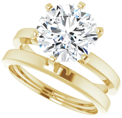 14K Yellow 9.4 mm Round Solitaire Engagement Ring Mounting (10)