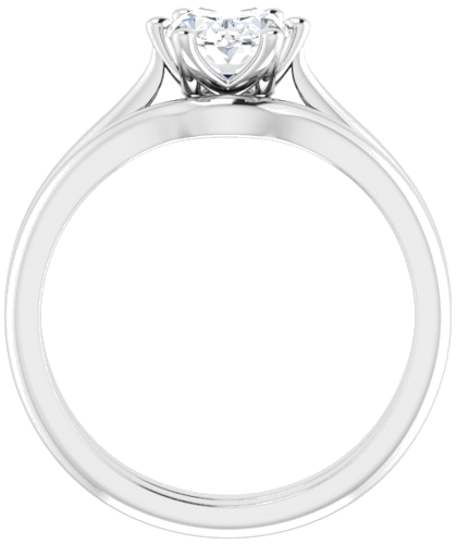 14K White 8x6 mm Oval Solitaire Engagement Ring Mounting (7)