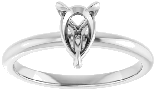 14K White  8x5 mm Pear Solitaire Engagement Ring Mounting (3)