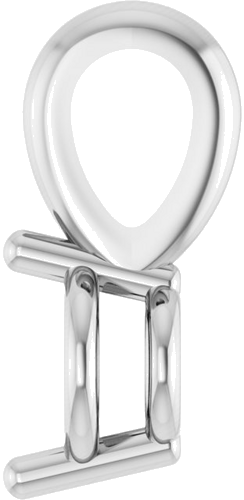 14K White 4 mm Round 2-Prong Basket Pendant Mounting (3)