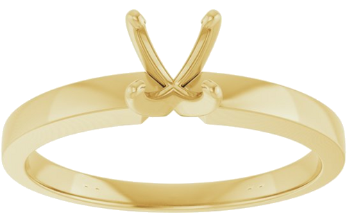 14K Yellow 5-5.3 mm Round 4-Prong Solitaire Ring Mounting (3)