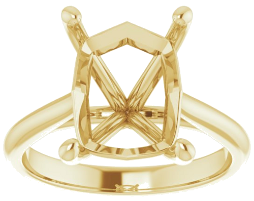 Sužadėtuvių Žiedas „Solitaire“ 585 Geltonojo Aukso Emerald 11mm x 9mm (3)