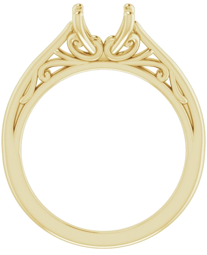 Sužadėtuvių Žiedas „Solitaire“ 585 Geltonojo Aukso Round 7mm (2)