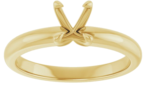 14K Yellow 7x5 mm Oval Solitaire Engagement Ring Mounting (3)