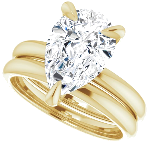 Sužadėtuvių Žiedas „Solitaire“ 585 Geltonojo Aukso Pear Shape 12mm x 8mm (10)