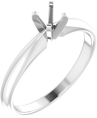 Sužadėtuvių Žiedas „Solitaire“ 585 Baltojo Aukso Round 4.1mm (1)