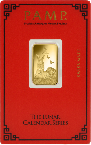 5 g Investment Gold Bar Year of the Rabbit PAMP (2)