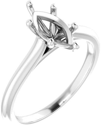 14K White 10x5 mm Marquise Solitaire Engagement Ring Mounting (1)