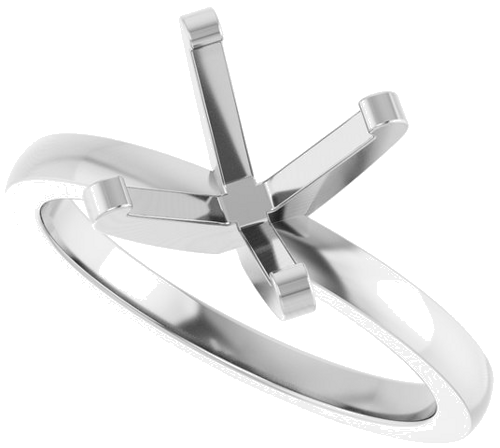 14K White 8.7 mm Round 4-Prong Engagement Ring Mounting (5)