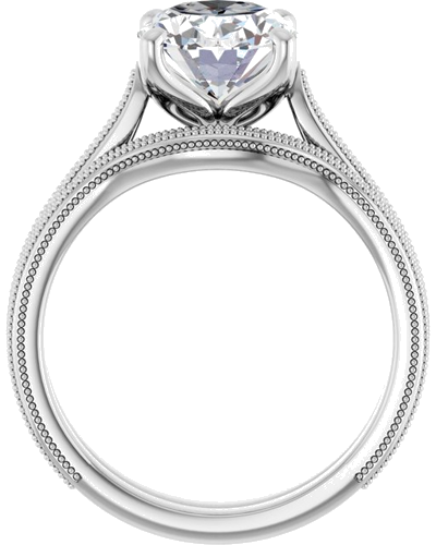 Sužadėtuvių Žiedas „Solitaire“ 585 Baltojo Aukso Oval 10mm x 8mm (7)