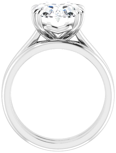 14K White 12x10 mm Oval Solitaire Engagement Ring Mounting (7)