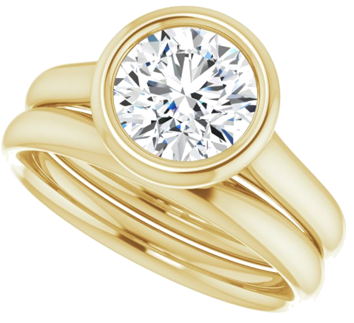 14K Yellow  7.4 mm Round Solitaire Engagement Ring Mounting (10)