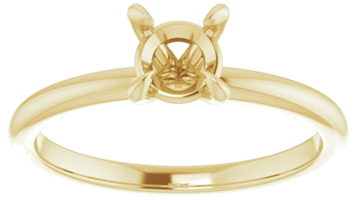 Sužadėtuvių Žiedas „Solitaire“ 585 Geltonojo Aukso Round 5.5mm (3)