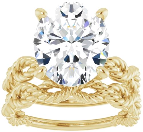 Sužadėtuvių Žiedas „Solitaire Twisted Rope“ 14k yellow gold Oval 12mm x 10mm (8)