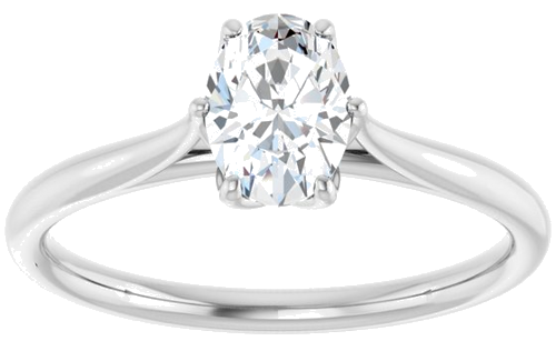 14K White 7x5 mm Oval Engagement Ring Mounting (8)