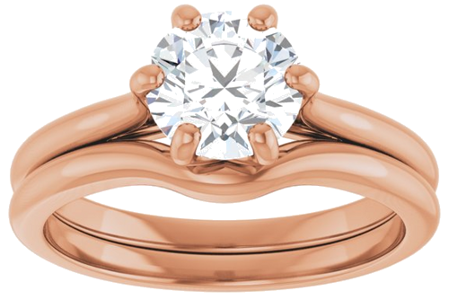 14K Rose 7 mm Round Solitaire Engagement Ring Mounting (8)