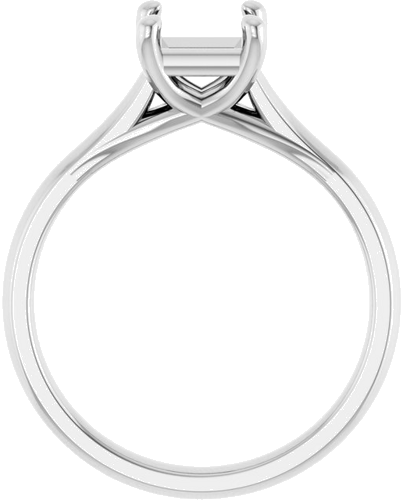 14K White 5.5x5.5 mm Square Solitaire Engagement Ring Mounting (2)