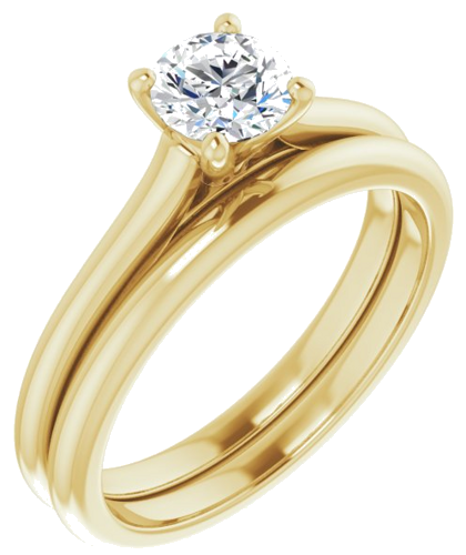 14K Yellow 5.2 mm Round Solitaire Engagement Ring Mounting (6)