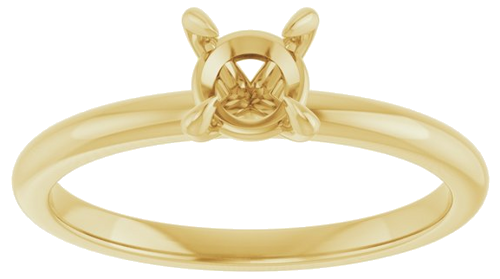 14K Yellow  5.2 mm Round Solitaire Engagement Ring Mounting (3)
