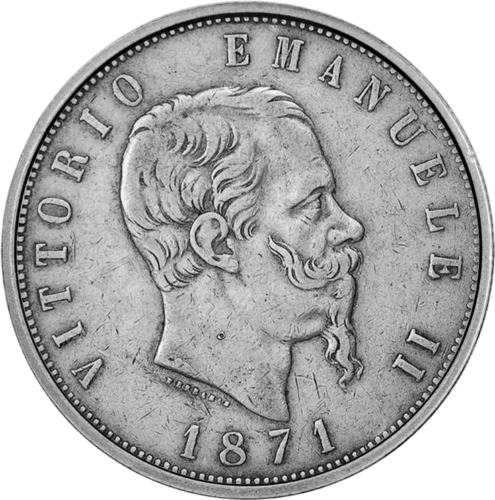 5 Liros Victor Emmanuel II (1861-1878) Italijos sidabrinė moneta (1)