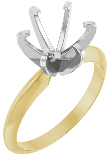14K Yellow White 8.2 mm Round Engagement Ring Mounting (1)