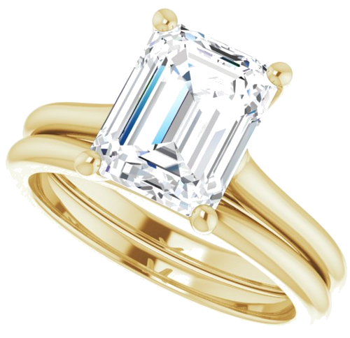 14K Yellow 9x7 mm Emerald Solitaire Engagement Ring Mounting (10)