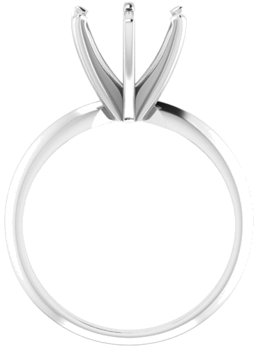 14K White 8.6-9.1 mm Round 6-Prong Solitaire Ring Mounting (2)