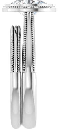 Sužadėtuvių Žiedas „Solitaire“ 585 Baltojo Aukso Oval 8mm x 6mm (9)