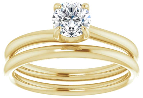 Sužadėtuvių Žiedas „Solitaire“ 585 Geltonojo Aukso Round 5.2mm (8)