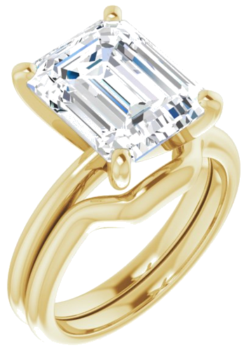 14K Yellow  11x9 mm Emerald Solitaire Engagement Ring Mounting (6)