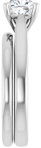 14K White 6 mm Cushion Engagement Ring Mounting (9)