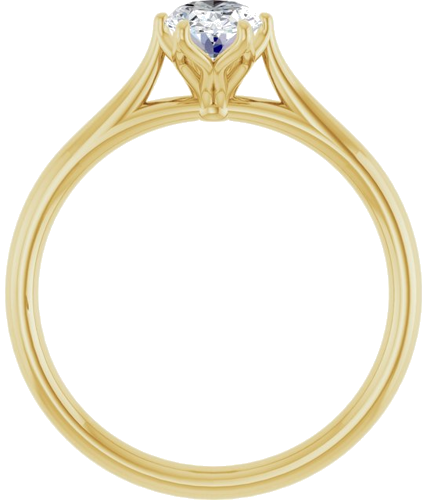 Sužadėtuvių Žiedas „Solitaire“ 585 Geltonojo Aukso Oval 7mm x 5mm (7)