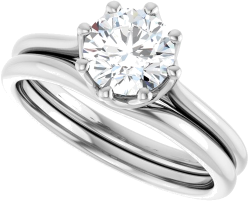 14K White 6.5 mm Round Solitaire Engagement Ring Mounting (10)