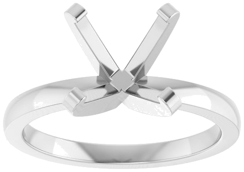 14K White 9.3 mm Round 4-Prong Engagement Ring Mounting (3)