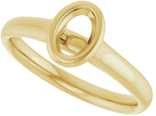 Sužadėtuvių Žiedas „Bezel-Set Solitaire“ 585 Geltonojo Aukso Oval 6mm x 4mm (5)