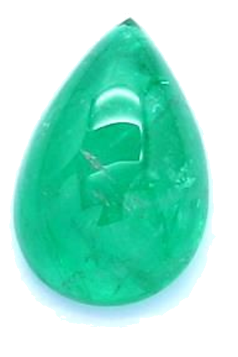 1.11 carat GREEN CABOCHON cut Pear Smaragdas (1)
