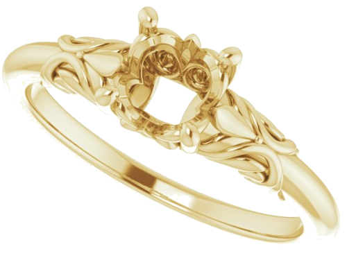 Sužadėtuvių Žiedas „Solitaire“ 585 Geltonojo Aukso Round 6mm (5)