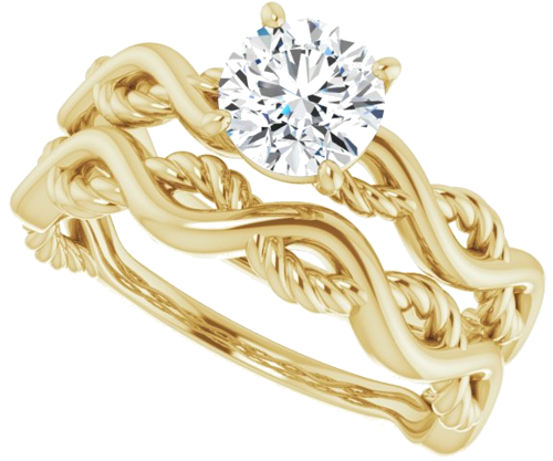 14K Yellow  6 mm Round Solitaire Engagement Ring Mounting (10)