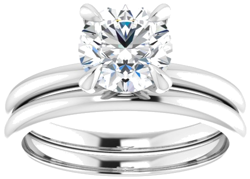 Platinum  7 mm Round Solitaire Engagement Ring Mounting (8)